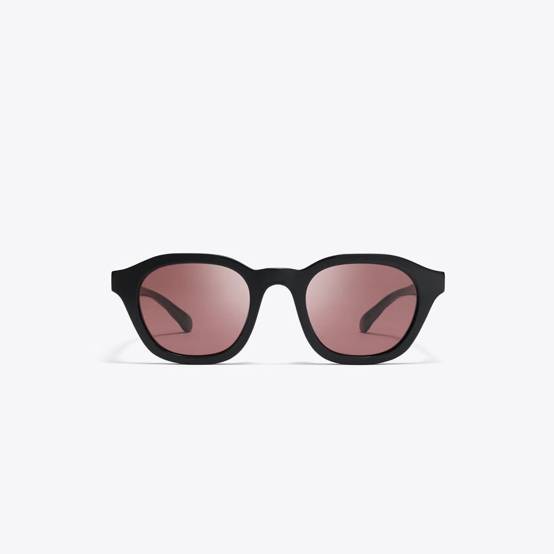 Tory Burch Kira Round Sunglasses BLACK/DARK VIOLET POLAR