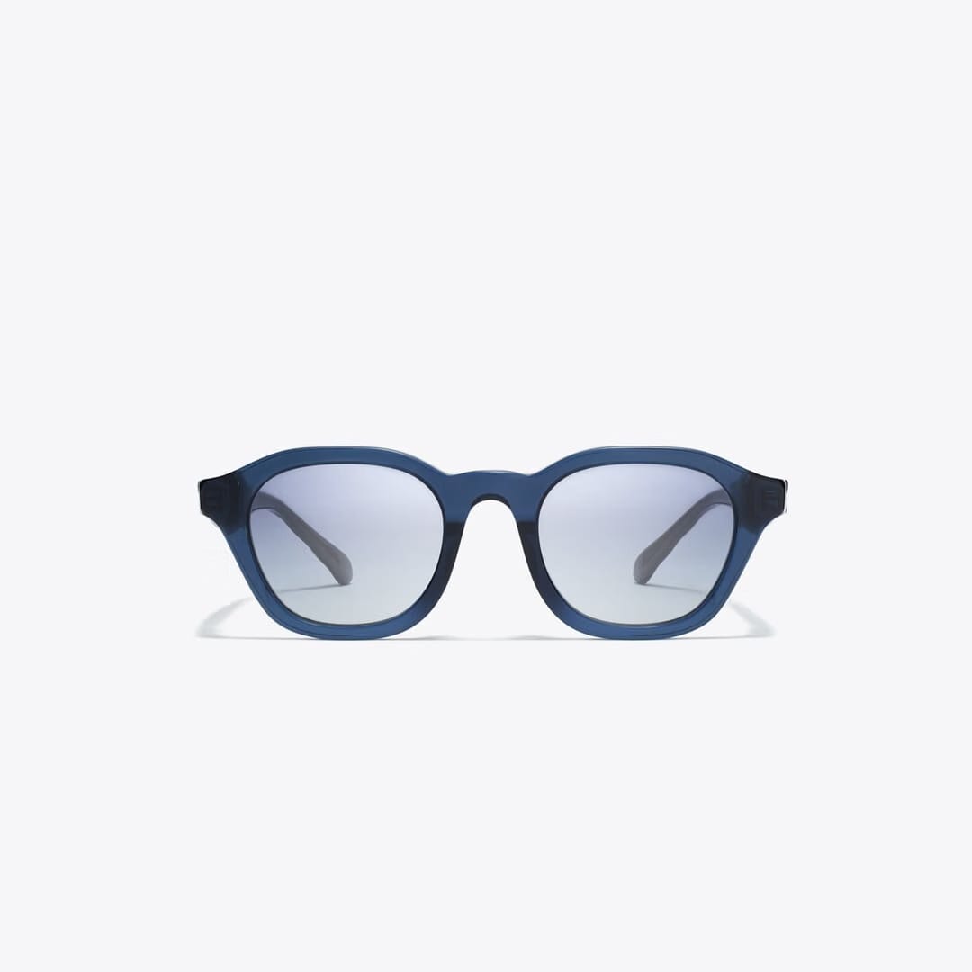 Tory Burch Kira Round Sunglasses TRANSPARENT BLUE/BLUE GRADIENT