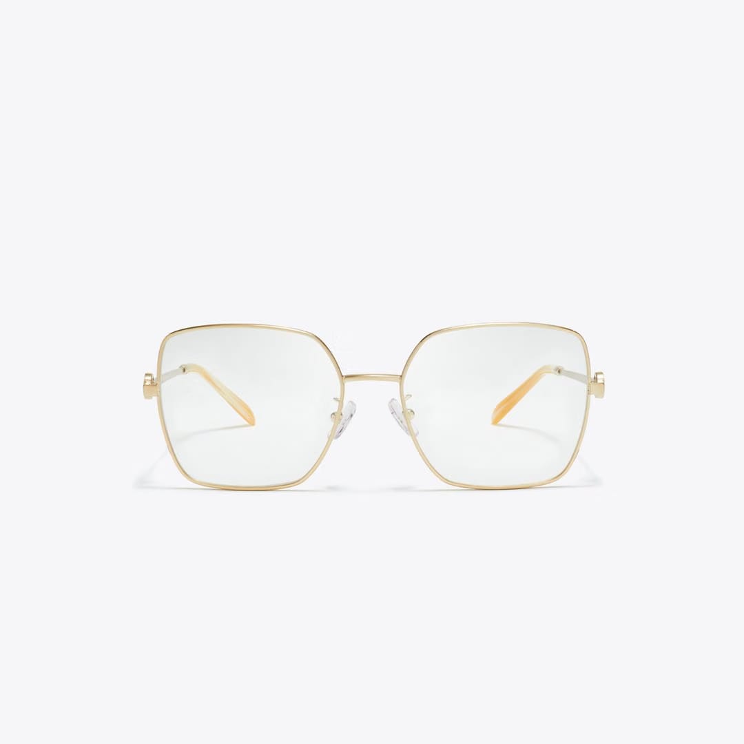 Tory Burch Miller Metal Square Eyeglasses BRUSHED LIGHT GOLD
