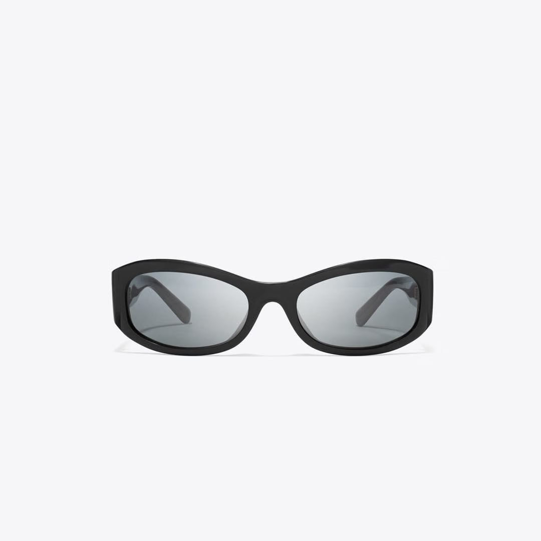 Tory Burch Miller Rectangle Sunglasses BLACK/DARK GRAY