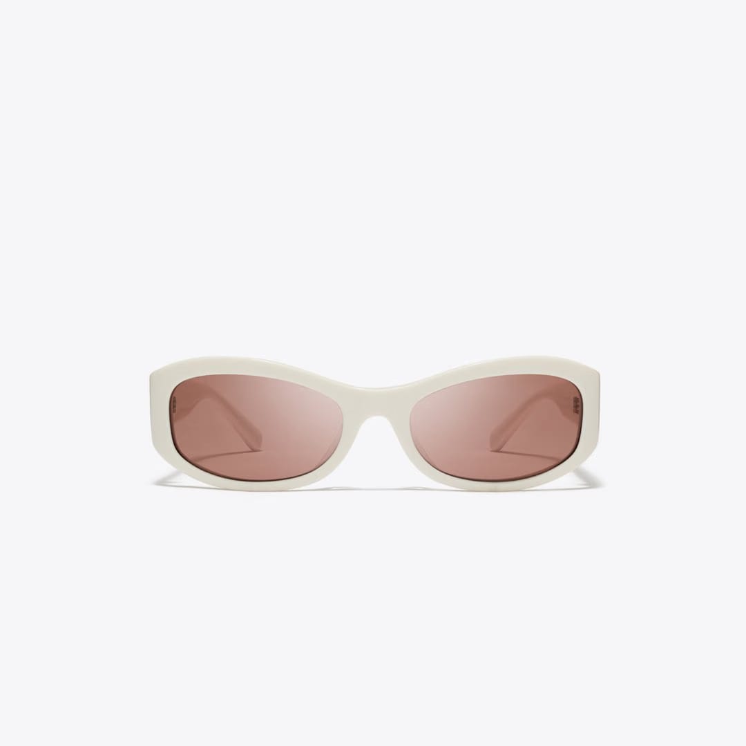 Tory Burch Miller Rectangle Sunglasses BONE/LIGHT BROWN