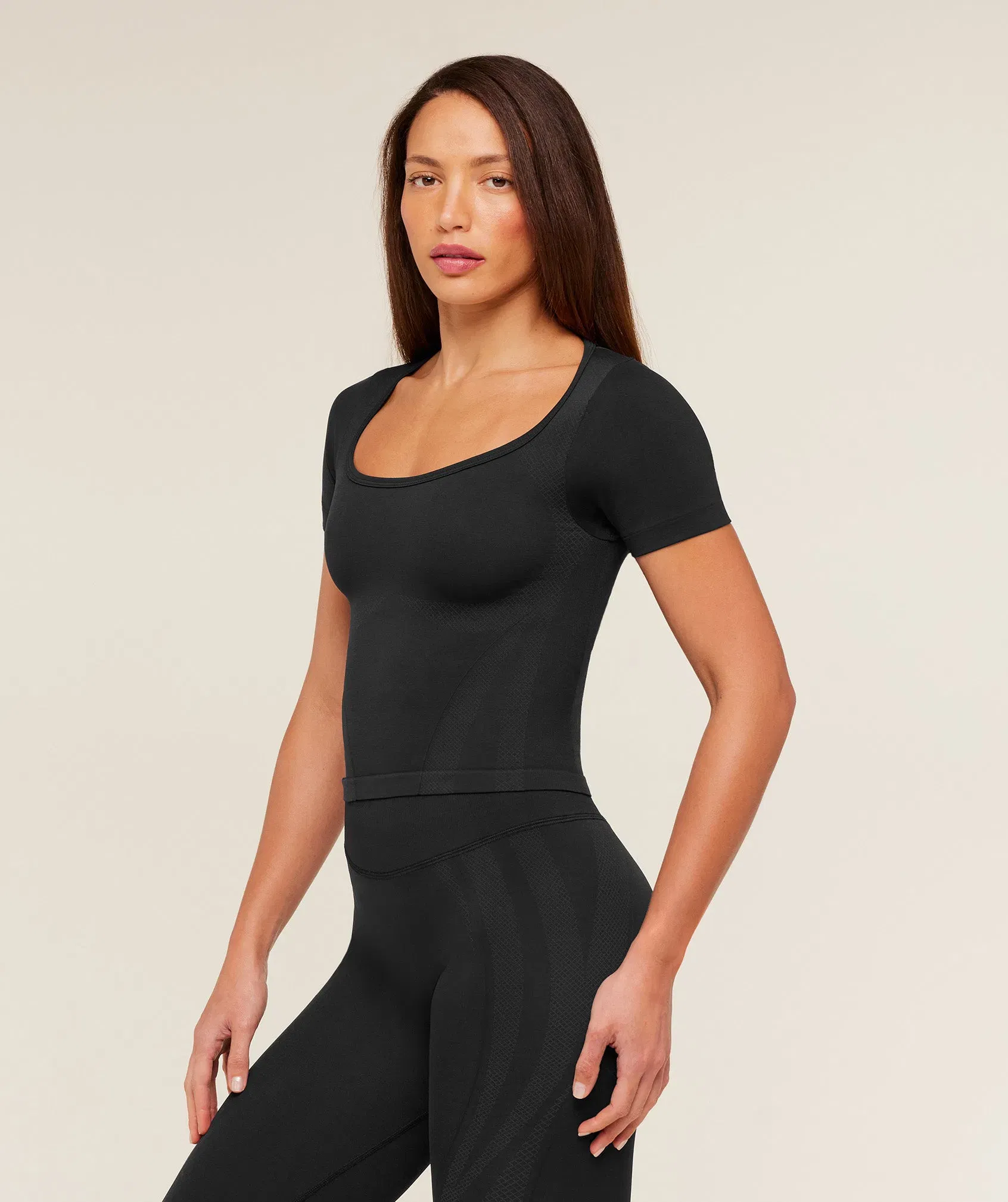 Women's Gymshark Weekend Seamless Short Sleeve Top GS Black