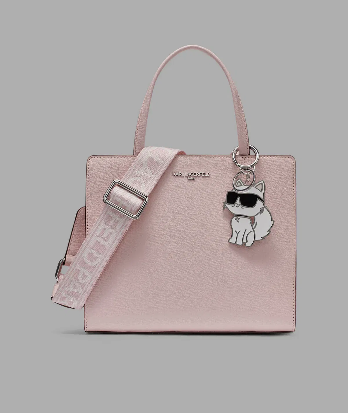 KarlLagerfeld Maybelle satchel with choupette charm lotus