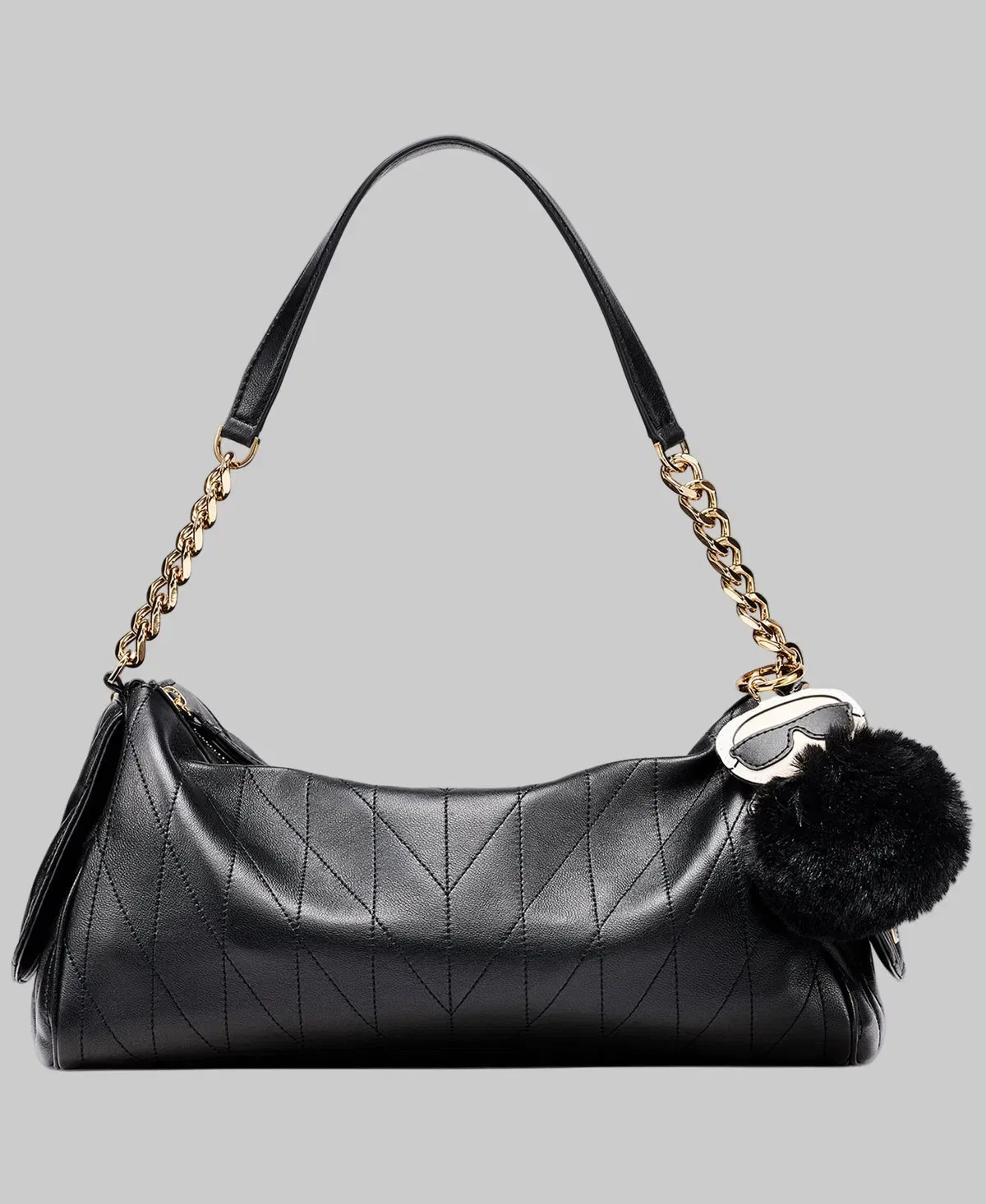 KarlLagerfeld Lafayette satchel with karl puff charm black