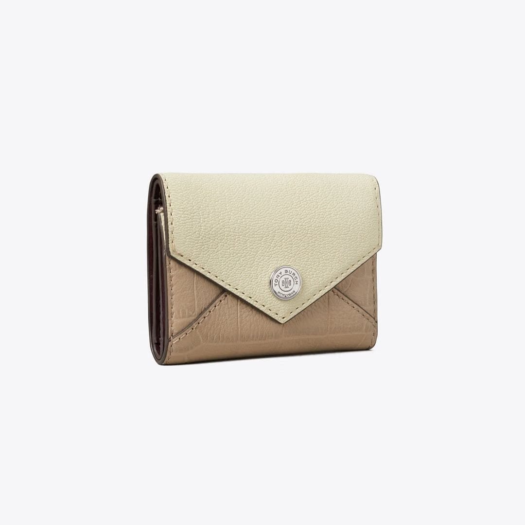 Tory Burch Small Colorblock Envelope Wallet Soft Custard Multi