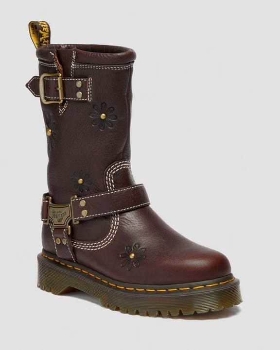 Dr Martens Anistone Hi Flower - Dark Brown
