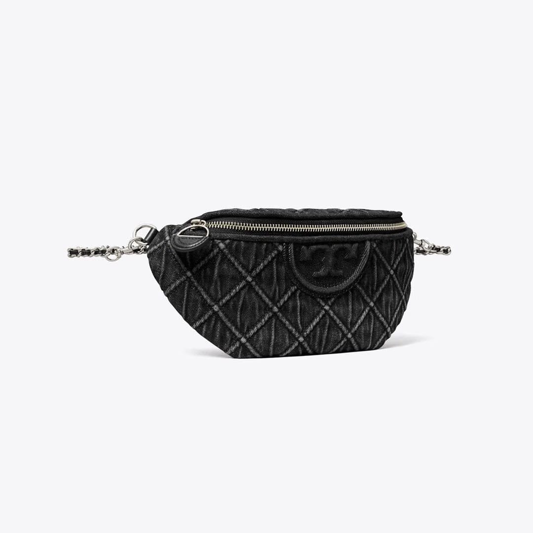 Tory Burch Fleming Denim Belt Bag Black