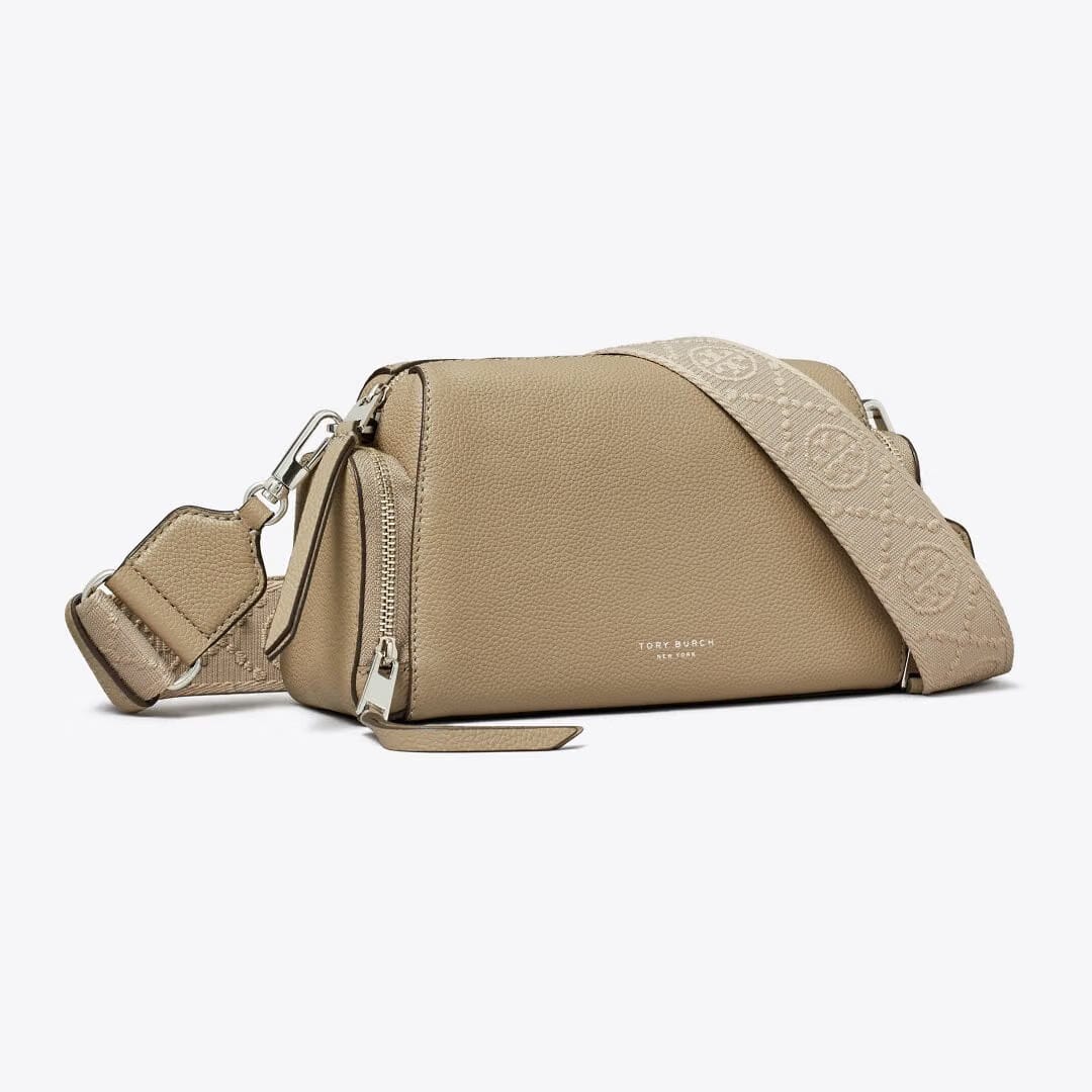 Tory Burch Perry Voyager Crossbody Bag Soft Cement