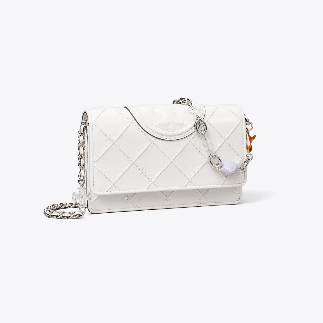 Tory Burch Fleming Charm Chain Crossbody Cirrus Cloud