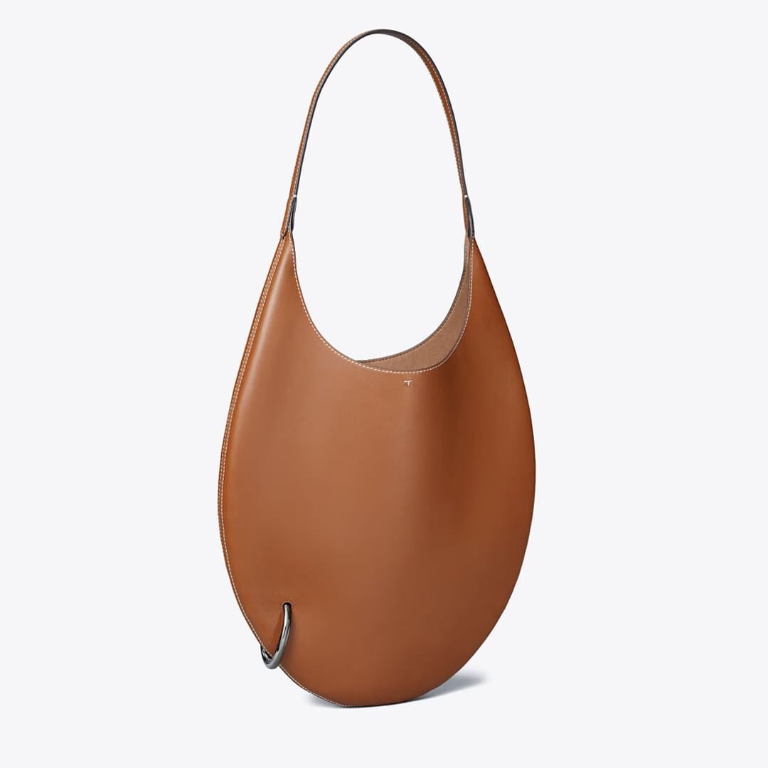 Tory Burch Pierced Soft Bag Aged Tan