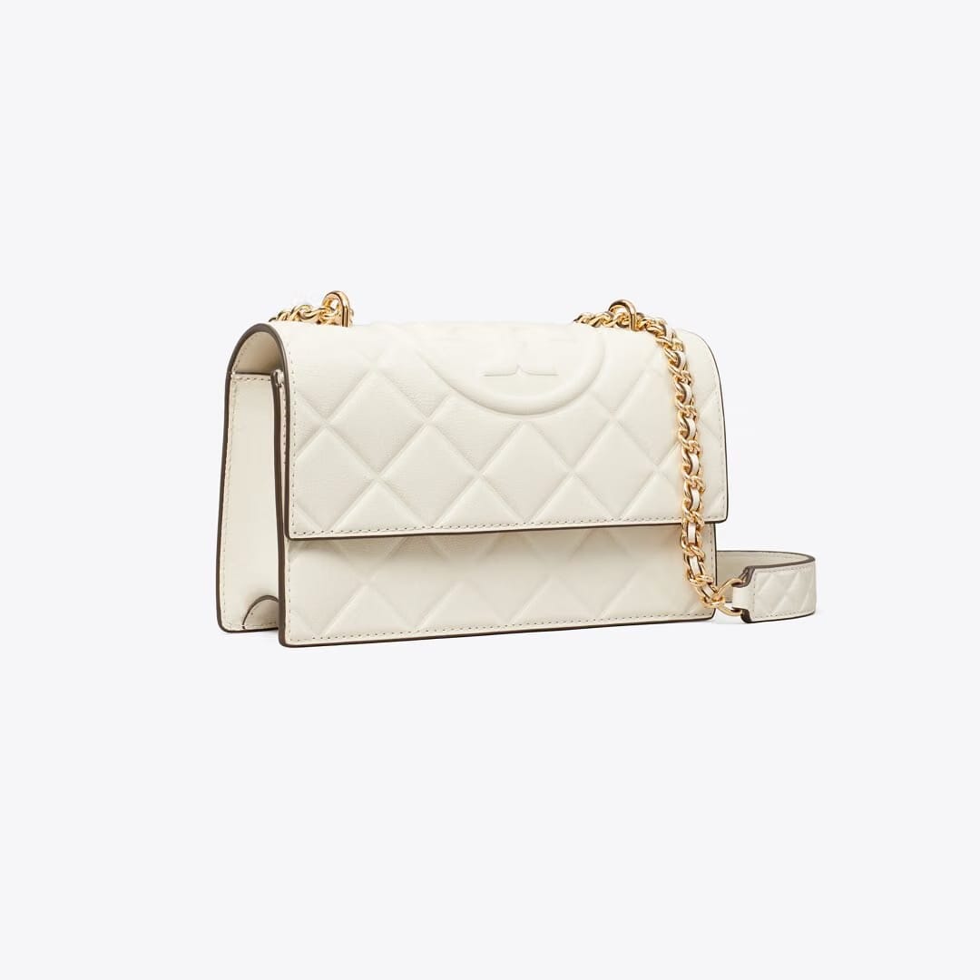 Tory Burch Small Fleming Shoulder Bag Light Cream