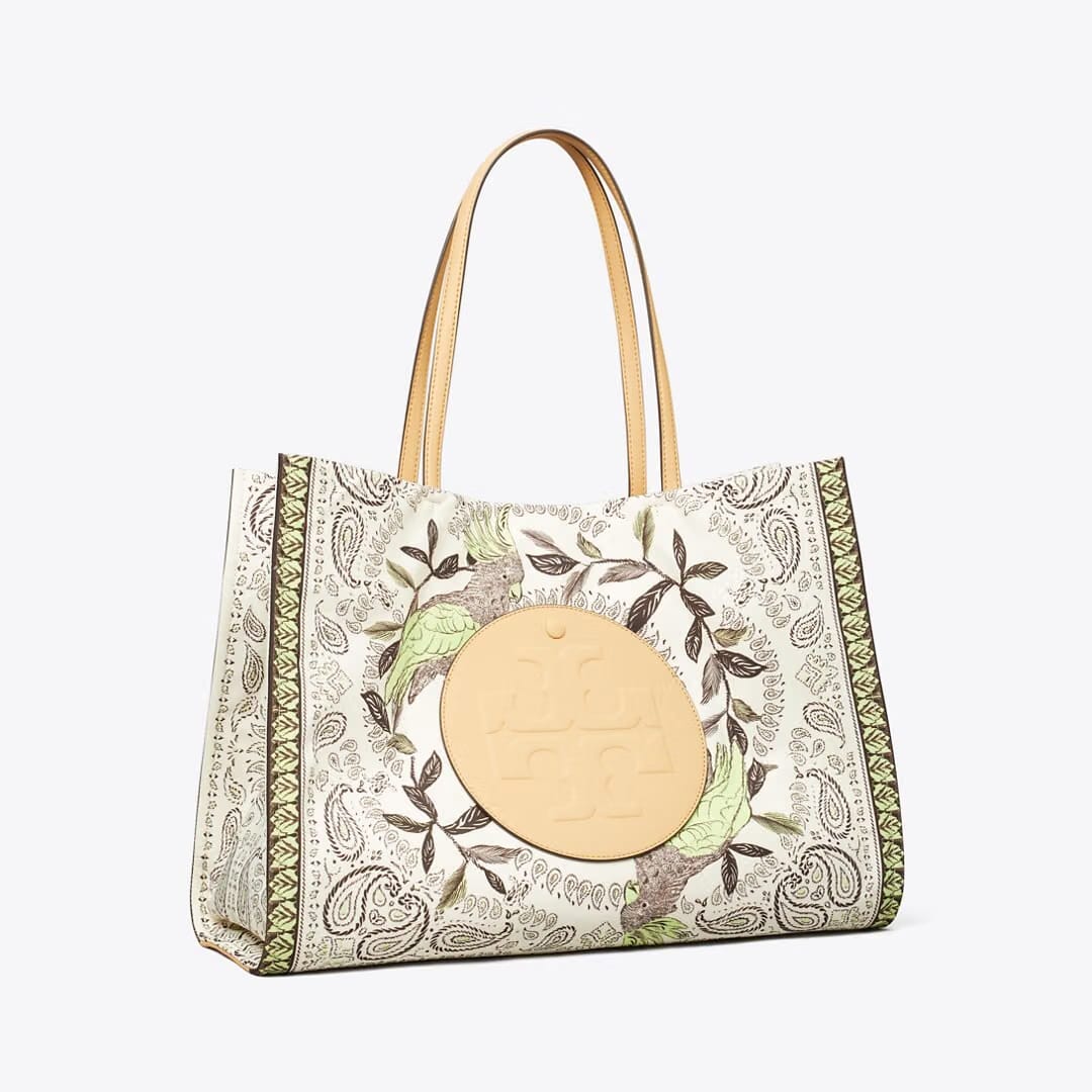 Tory Burch Ella Printed Tote Mint Cockatoo