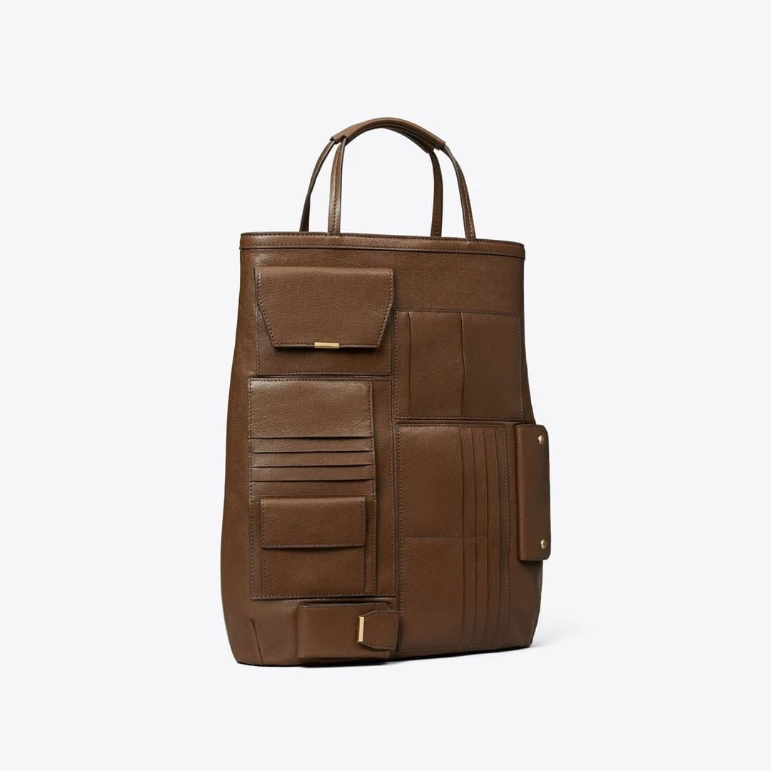 Tory Burch Multi-Pocket Tote Swiss Coffee