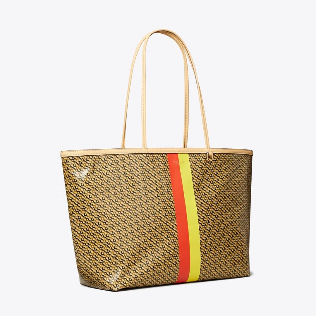 Tory Burch Racer Tote Tan Printed