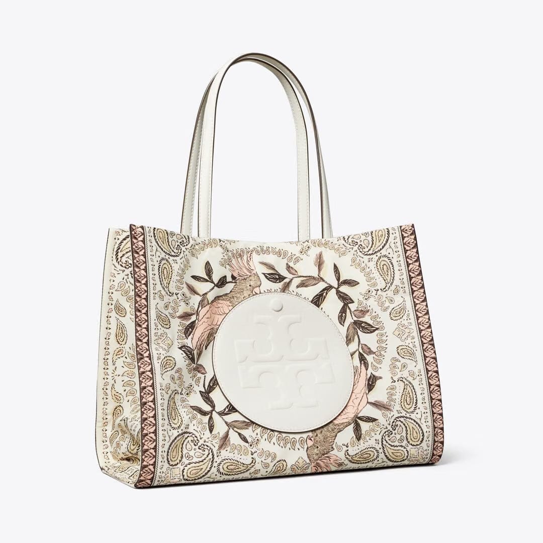 Tory Burch Small Ella Printed Tote Pink Cockatoo