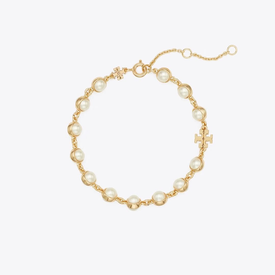 Tory Burch Moondance Pearl Bracelet Light Brass / Ivory
