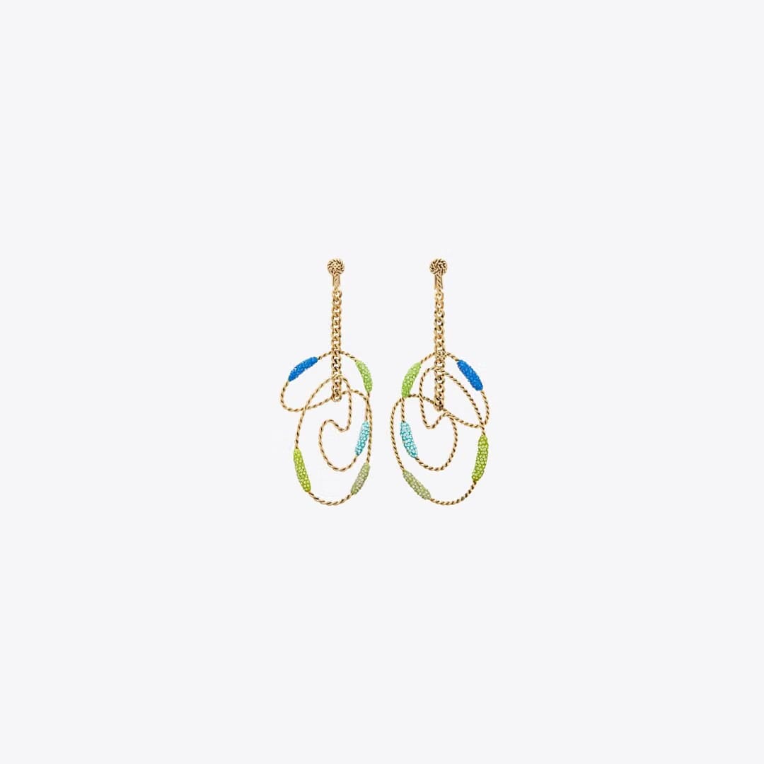 Tory Burch Runway Swirl Hoop Earrings GOLD