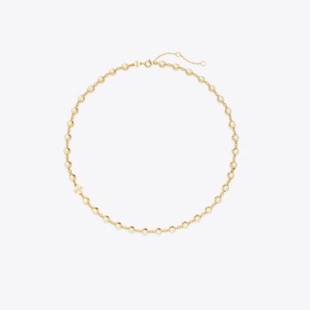 Tory Burch Moondance Pearl Necklace Light Brass / Pearl