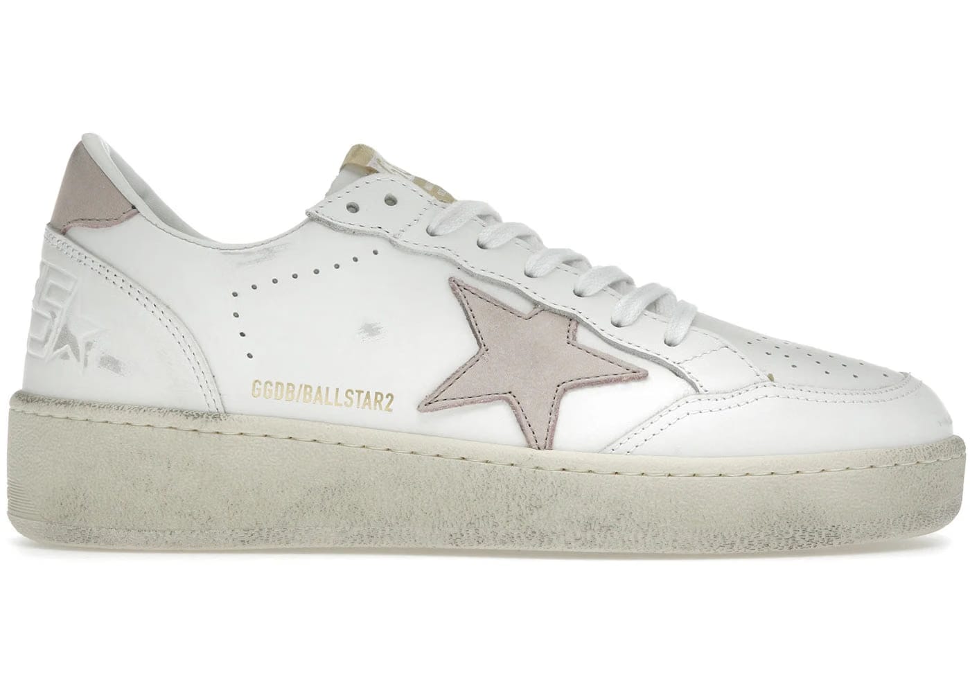 Golden Goose Ball Star 2 White Pink Womens