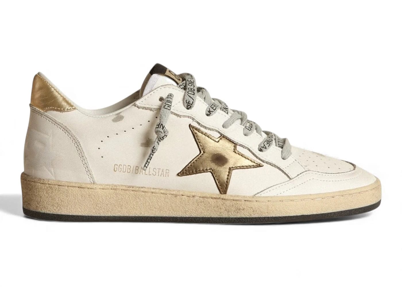 Golden Goose Ball Star Low White Gold Star Womens