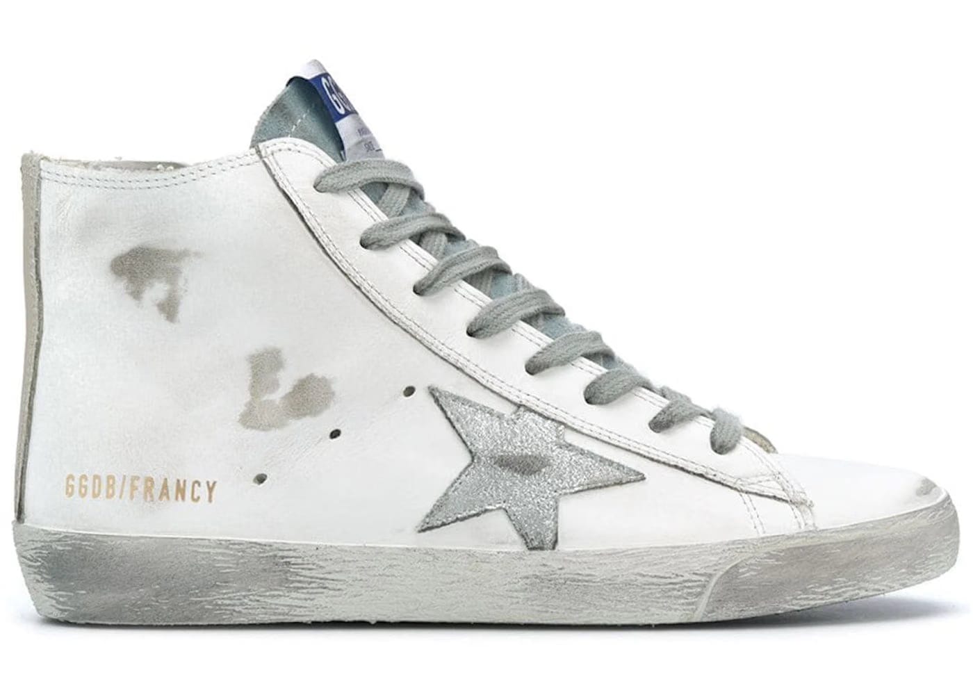 Golden Goose Francy Silver Star White Silver Womens