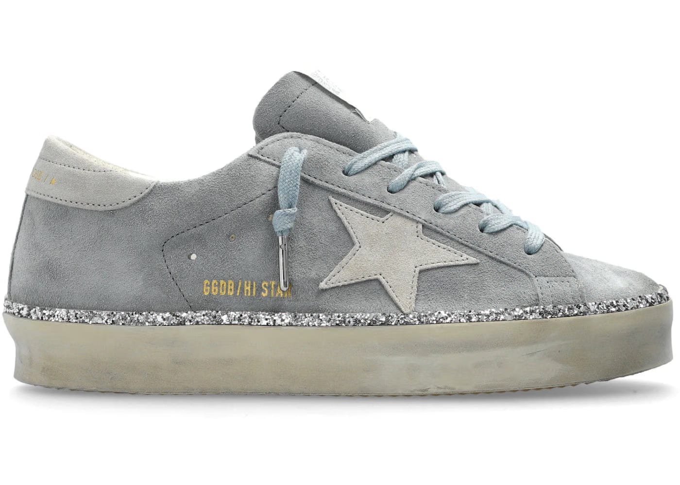 Golden Goose Hi Star Quarry Light Blue Light Grey Womens