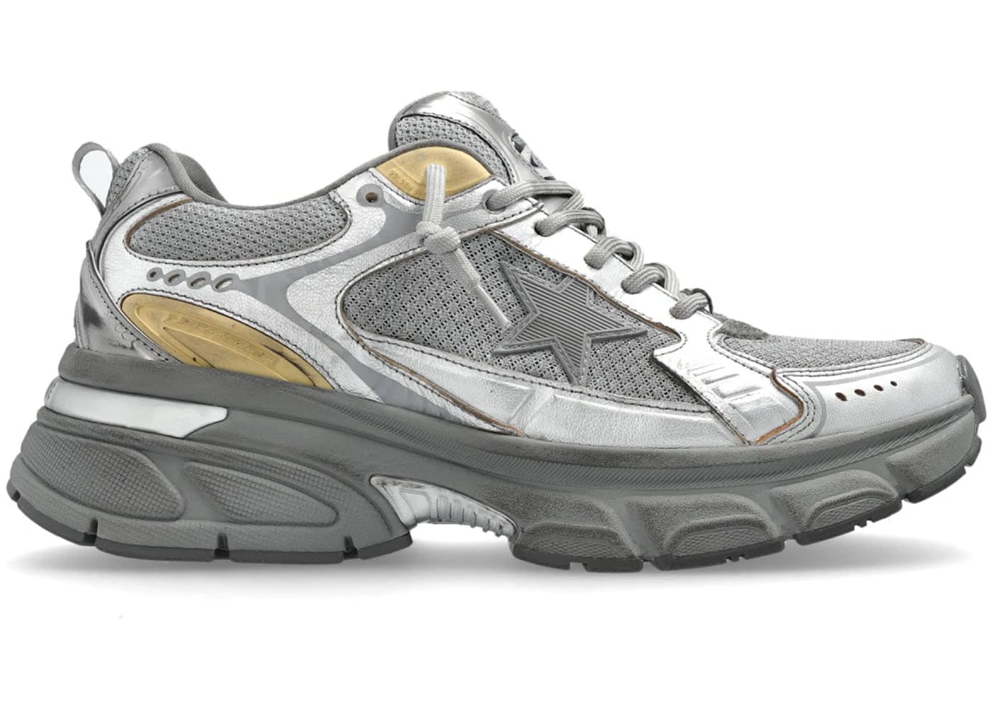 Golden Goose Lightstar Metallic Silver Mesh