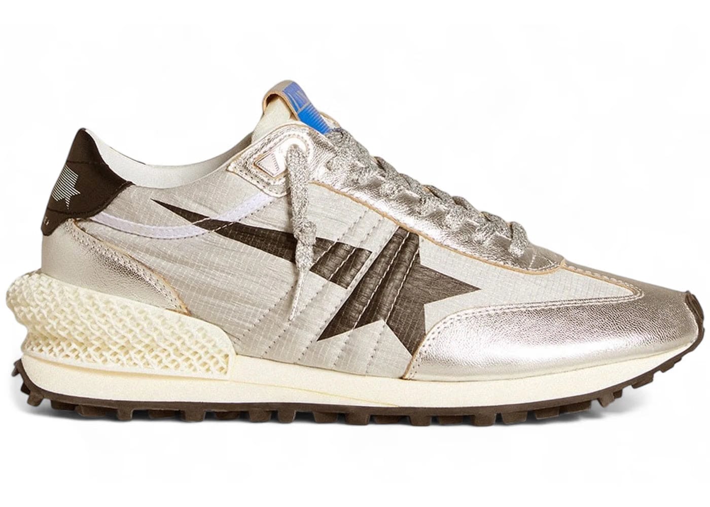 Golden Goose Marathon Silver Ripstop Black Star Womens