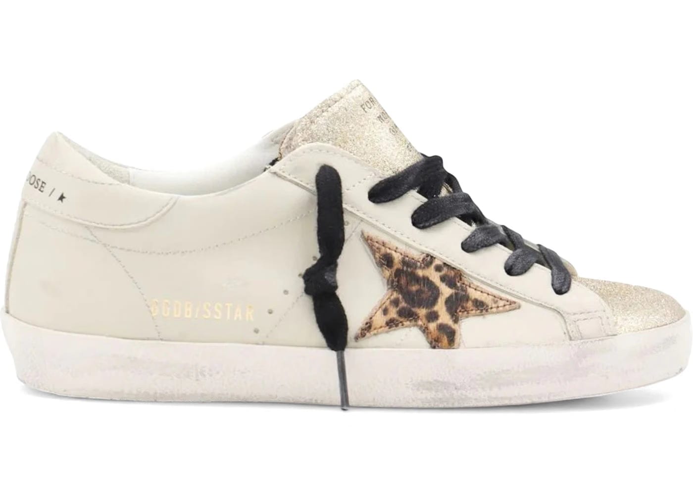 Golden Goose Super-Star Light Beige Dark Red Womens