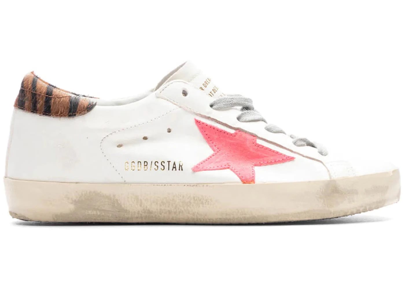 Golden Goose Super-Star White Fluorescent Red Zebra Womens
