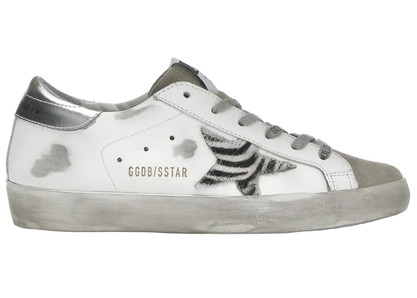 Golden Goose Super-Star Zebra Print Pony Skin Star Womens