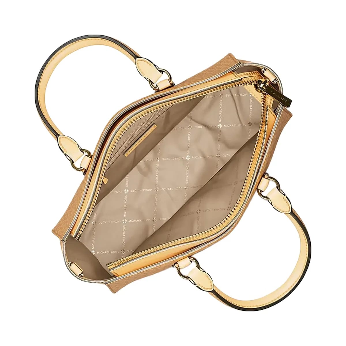 Michael Kors Arden Medium Signature Logo Top - Zip Satchel Honeywheat