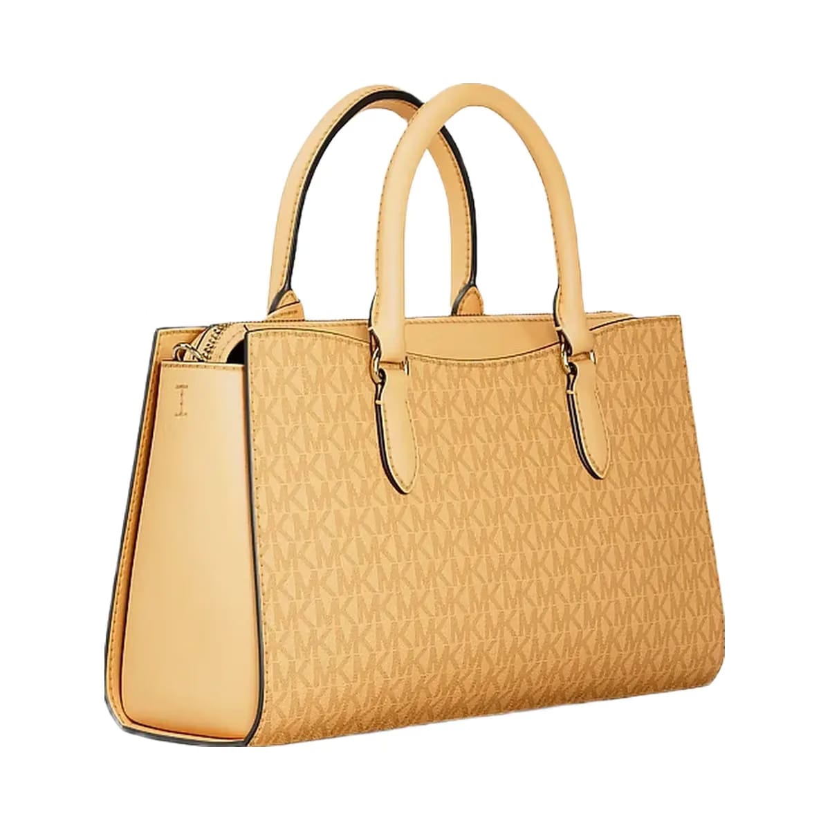 Michael Kors Arden Medium Signature Logo Top - Zip Satchel Honeywheat
