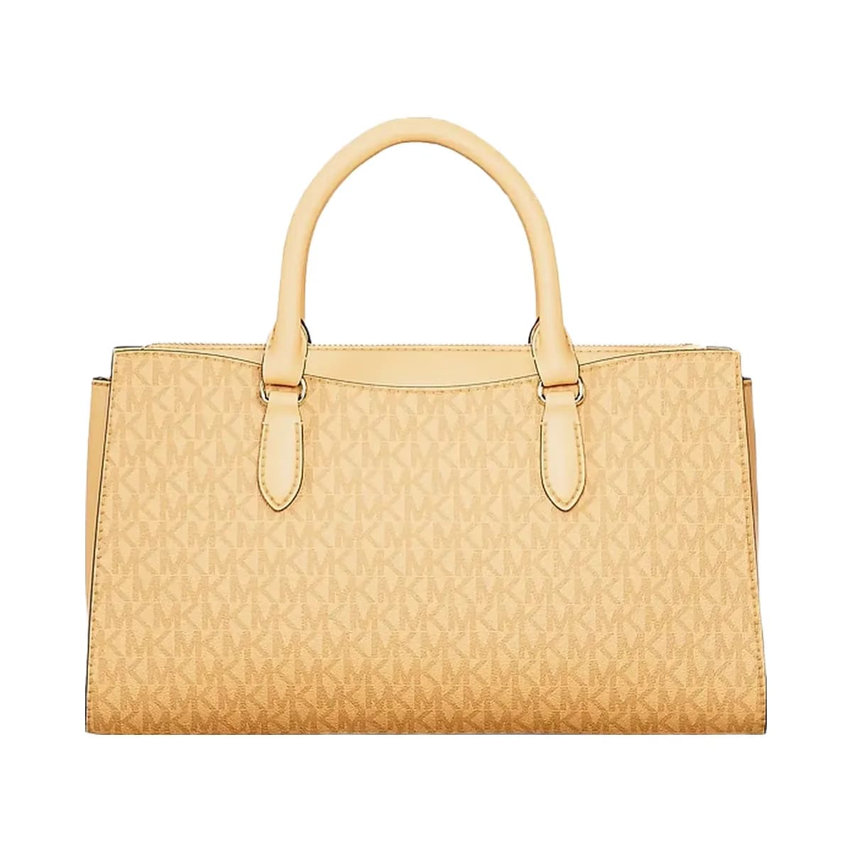 Michael Kors Arden Medium Signature Logo Top - Zip Satchel Honeywheat
