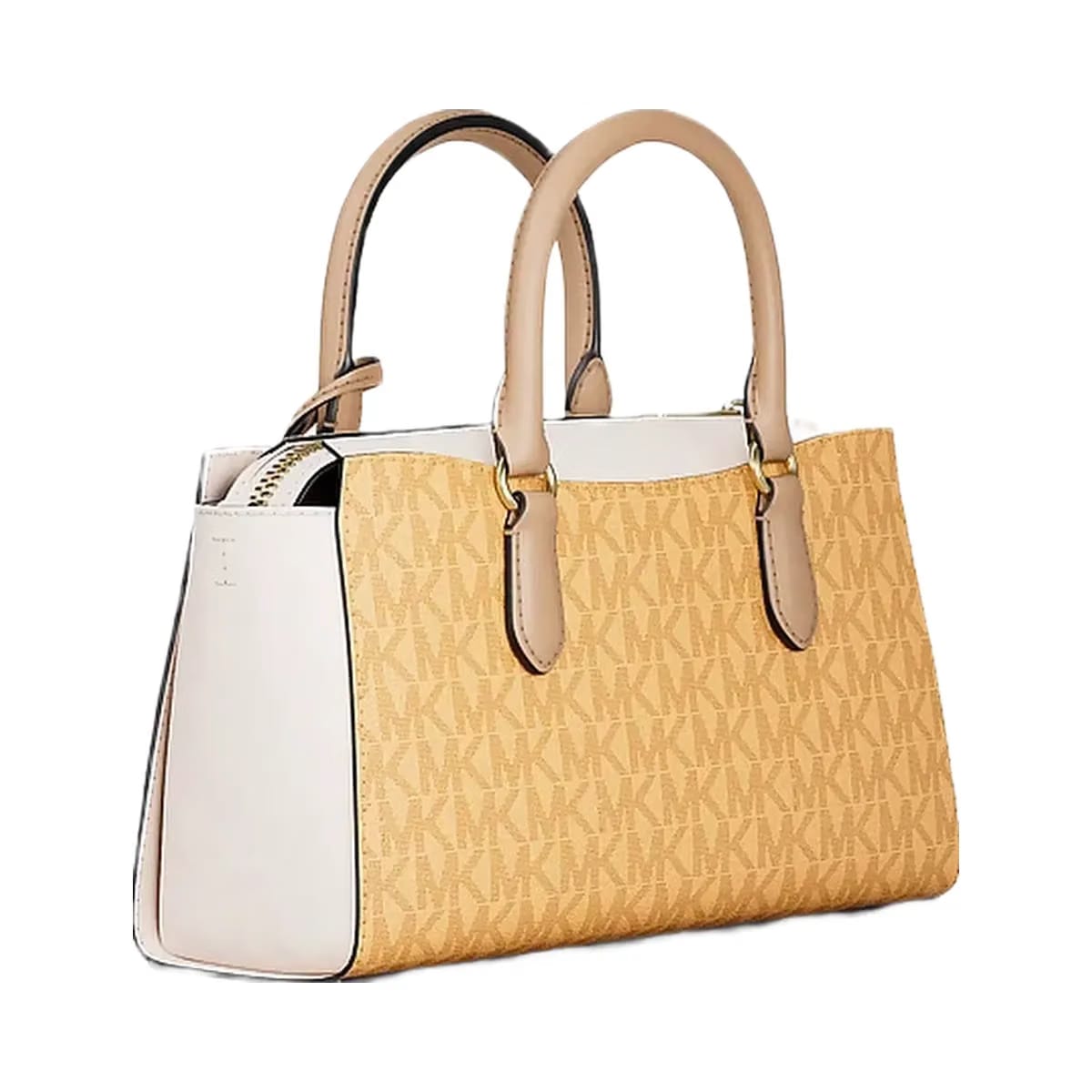Michael Kors Arden Small Color - Block Signature Logo Messenger Bag Honeywheat Multi