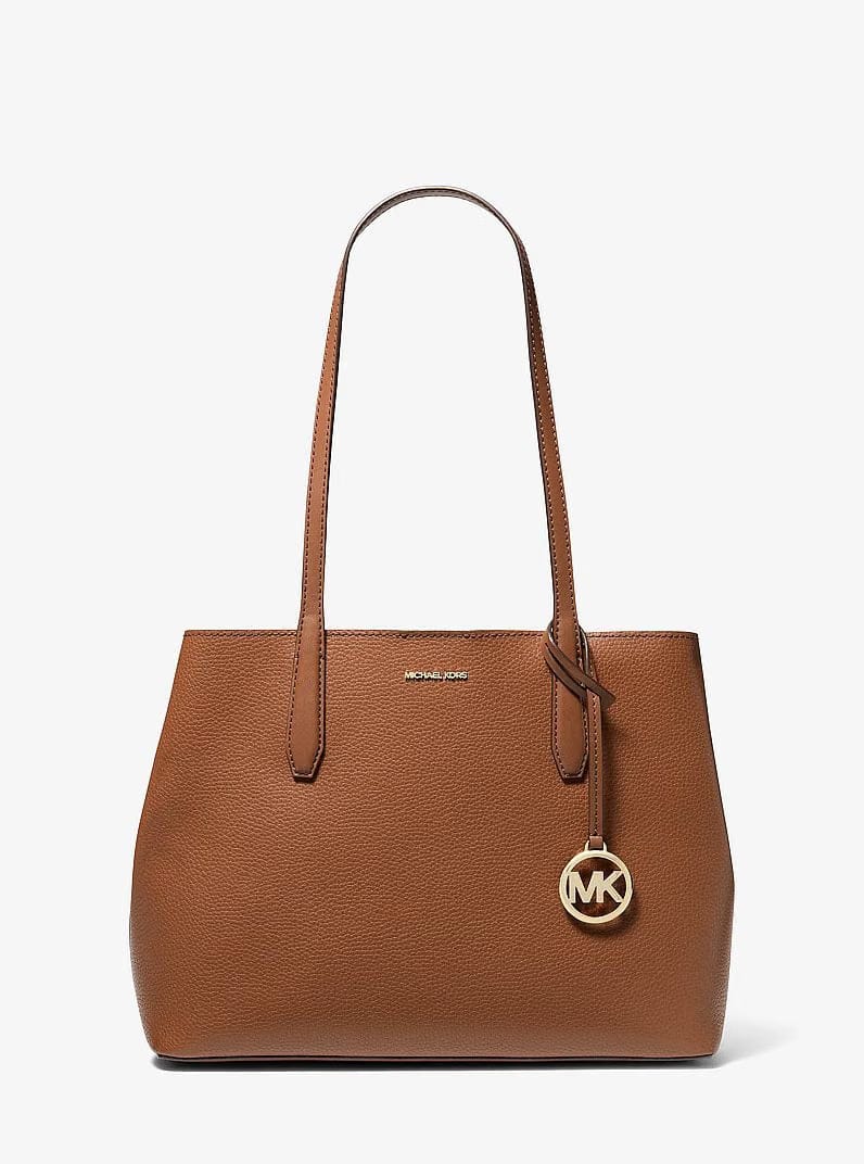 Michael Kors Avalon Medium Pebbled Leather Tote Bag Luggage