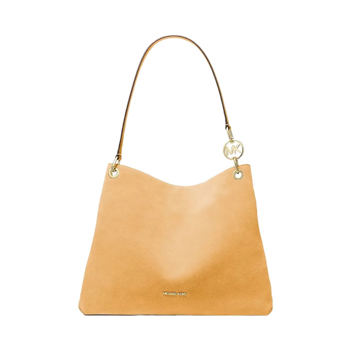 Michael Kors Christina Large Suede Shoulder Bag Honeywheat