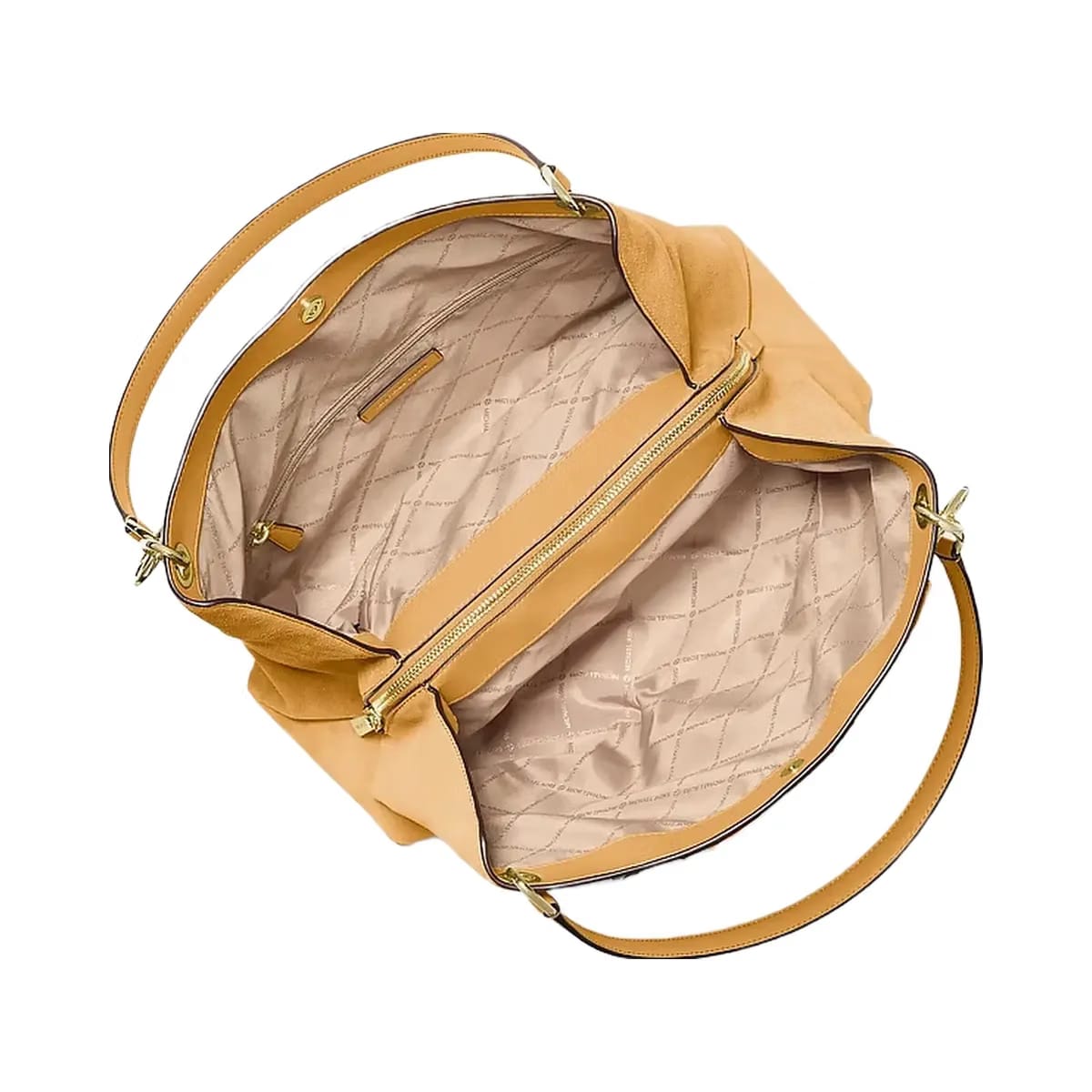 Michael Kors Christina Large Suede Shoulder Bag Honeywheat