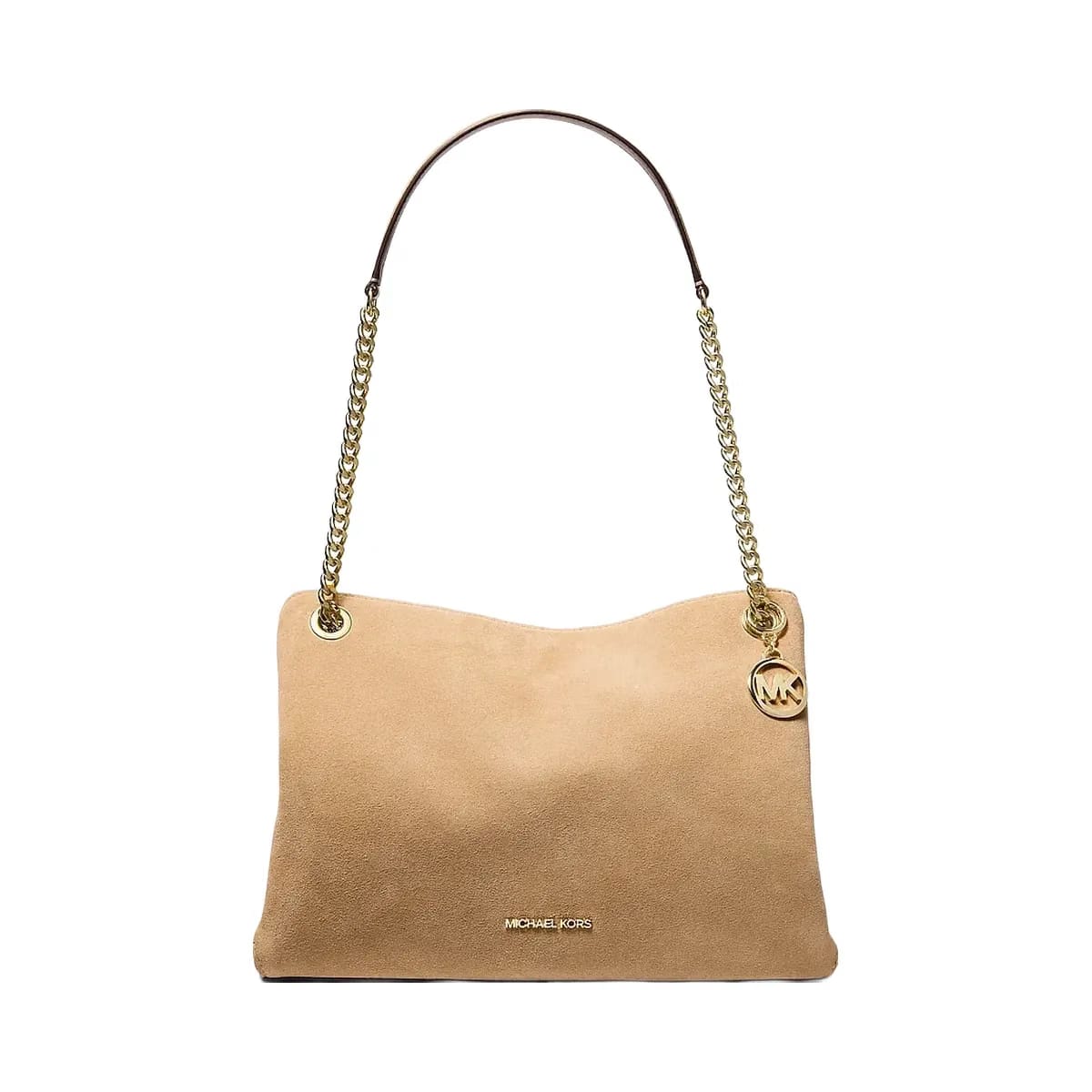 Michael Kors Christina Medium Suede Messenger Bag Camel