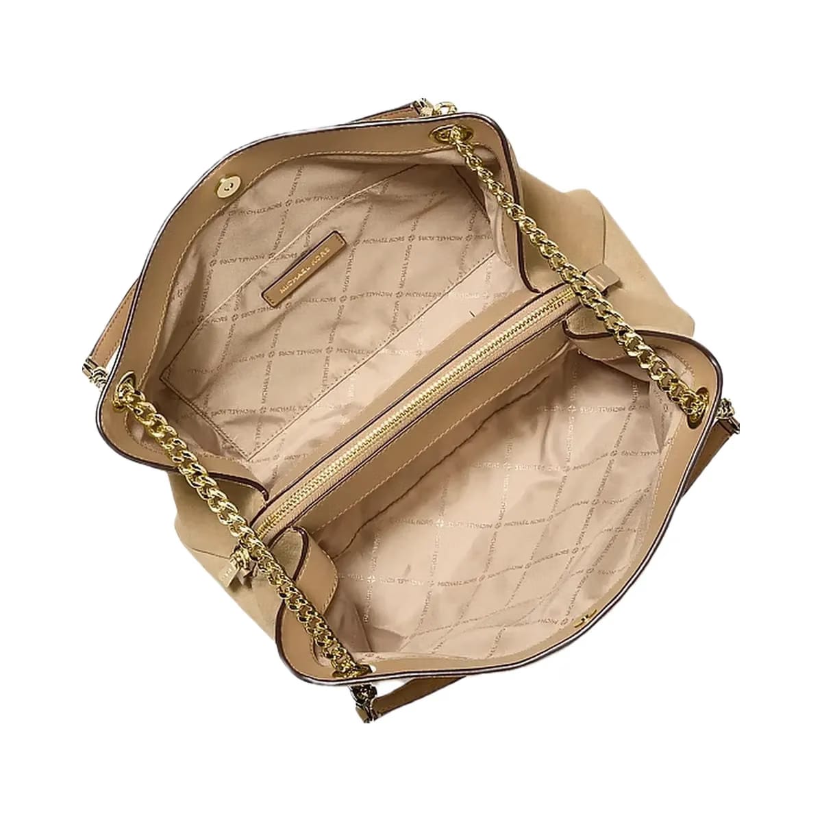 Michael Kors Christina Medium Suede Messenger Bag Camel