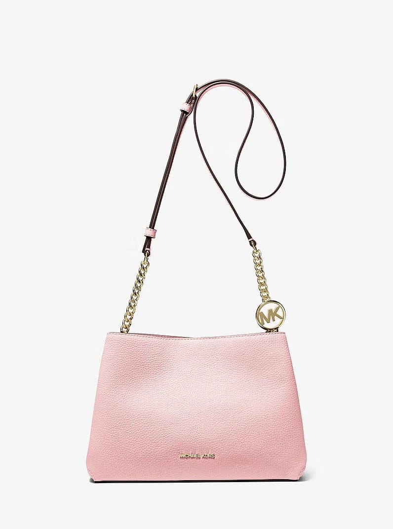 Michael Kors Christina Small Pebbled Leather Crossbody Bag Powder Blush