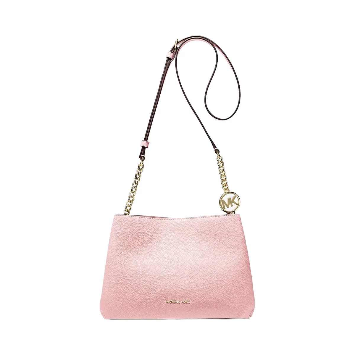 Michael Kors Christina Small Pebbled Leather Crossbody Bag Powder Blush