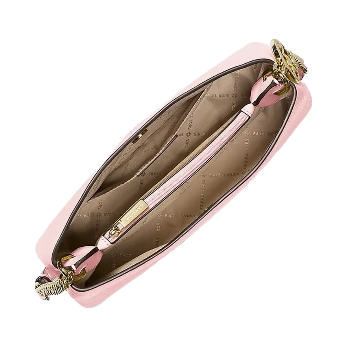 Michael Kors Christina Small Pebbled Leather Crossbody Bag Powder Blush