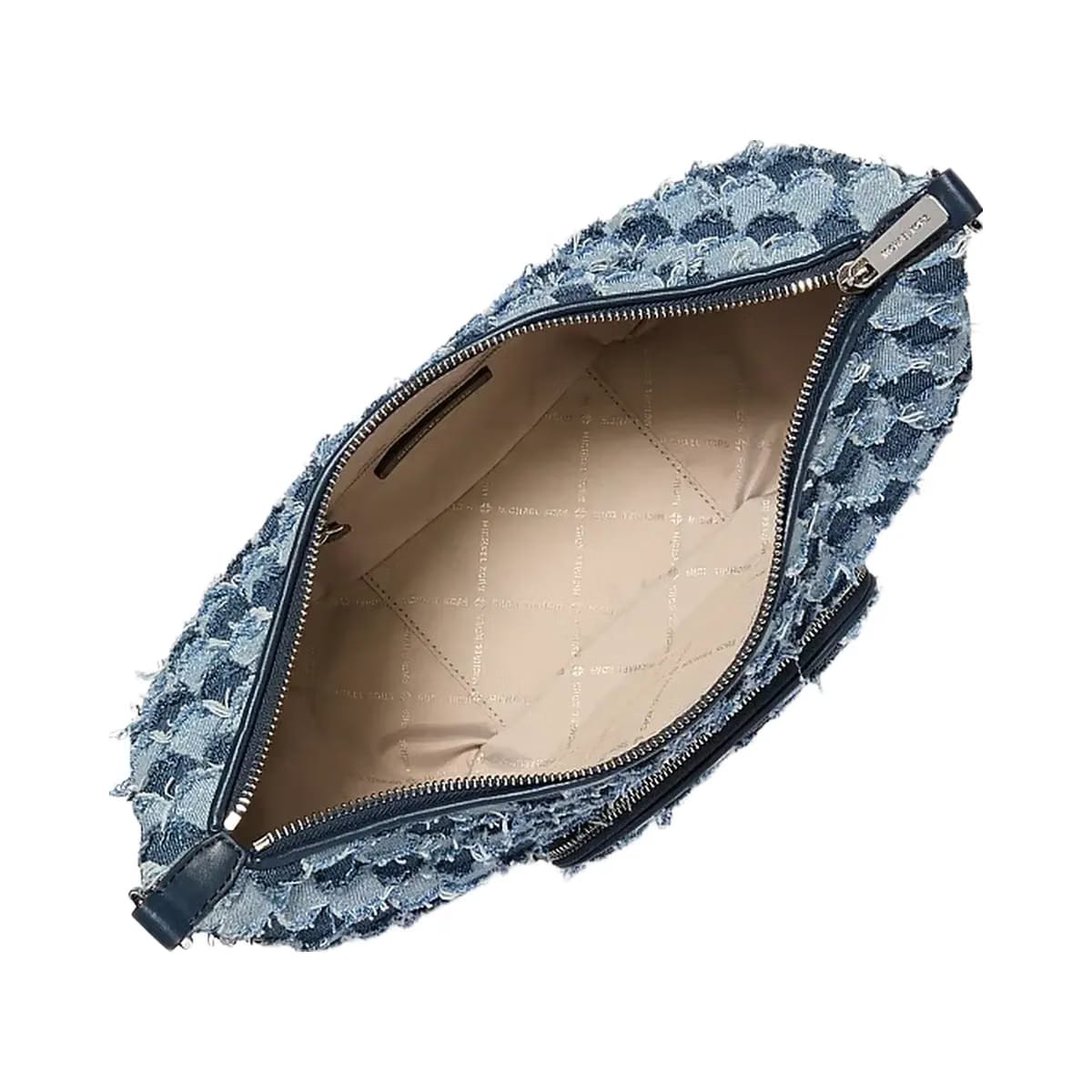 Michael Kors Merritt Medium Patchwork Denim Convertible Shoulder Bag Washed Denim