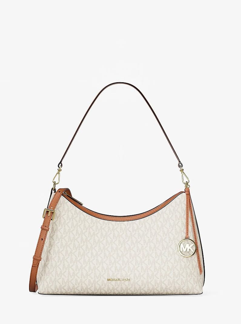 Michael Kors Sammy Medium Signature Logo Convertible Shoulder Bag Vanilla