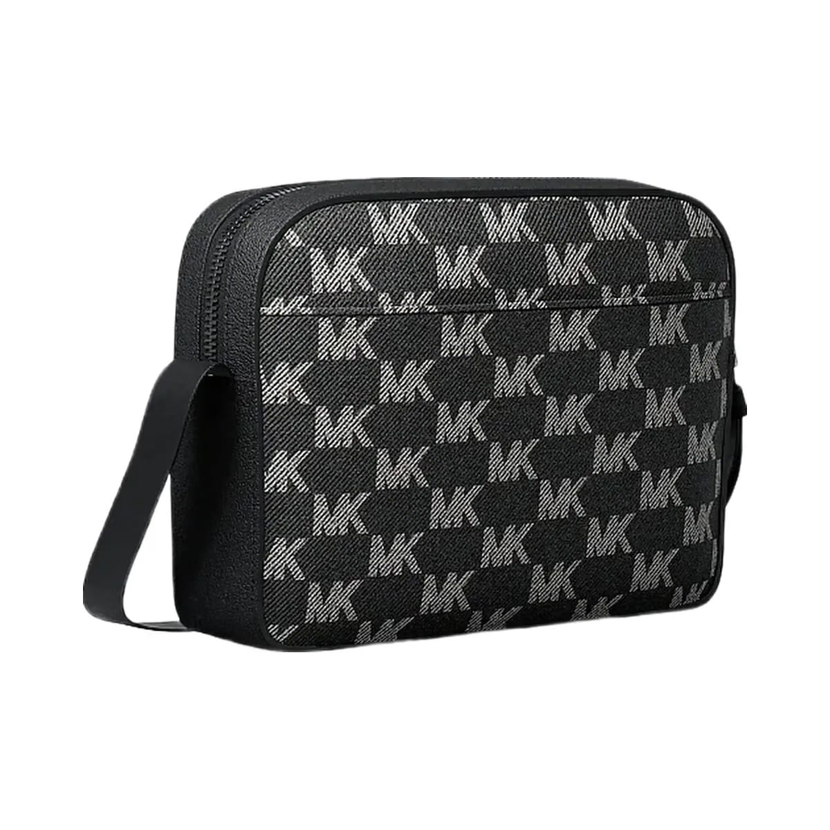 Michael Kors Cooper Logo Jacquard Denim Flight Bag Black Wash