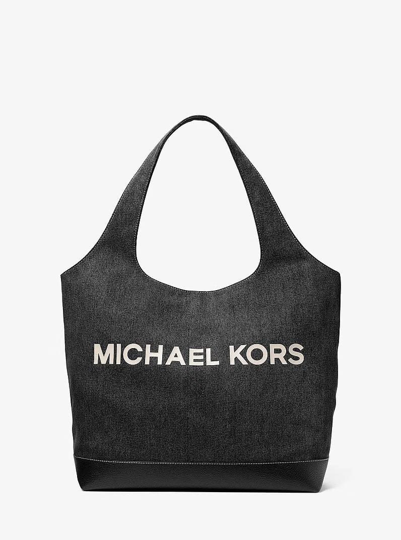 Michael Kors Cooper Medium Denim Tote Bag Black Wash