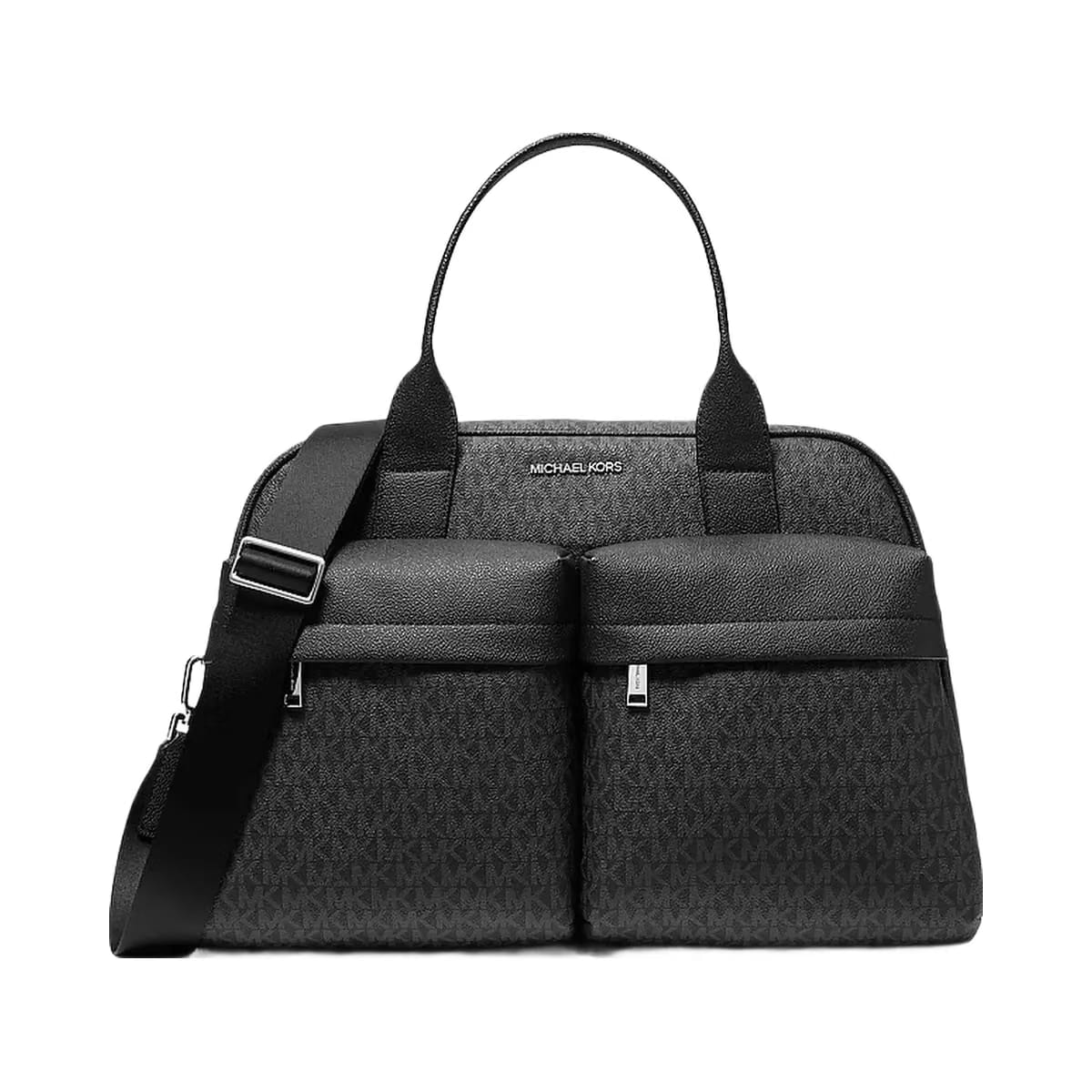 Michael Kors Pacey Medium Signature Logo Bowling Bag Black