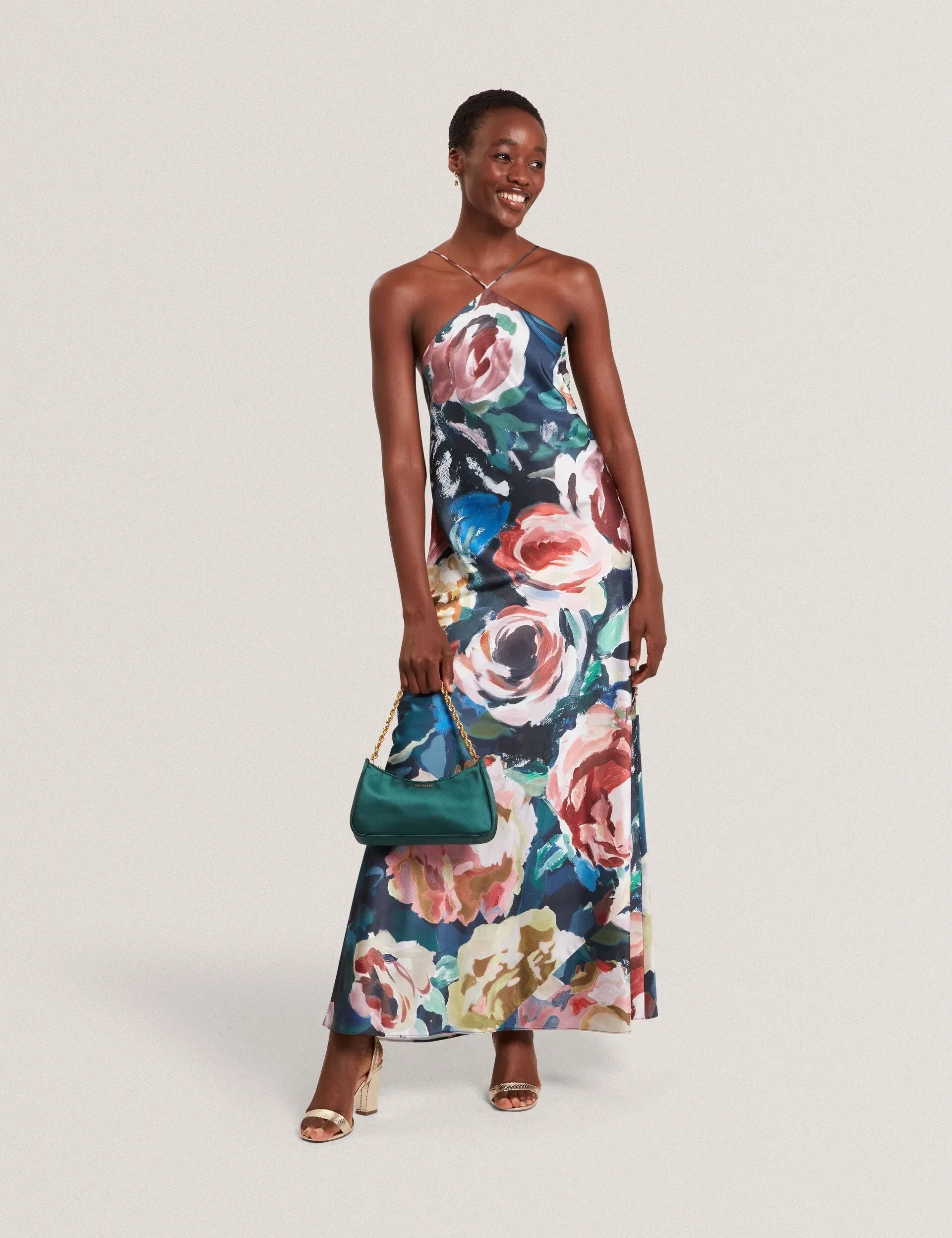 Ted Baker Amarri Rose Print Halterneck Maxi Dress Women's