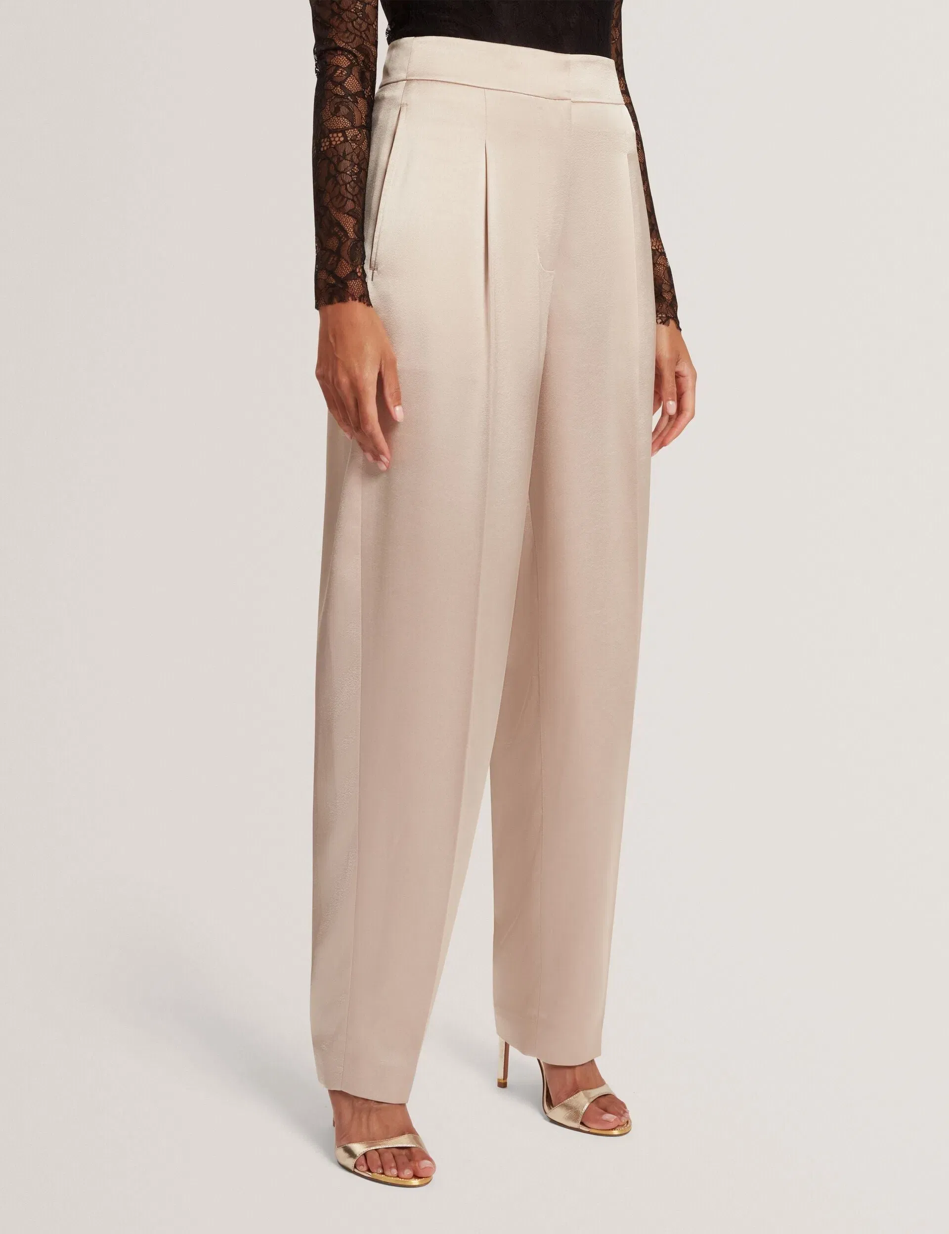 Ted Baker Chiira Satin Barrel Leg Tailored Trousers Women's